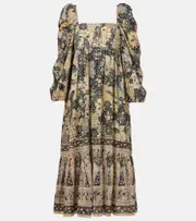 [Ulla Johnson] Ulla Johnson Natilda gathered cotton-blend maxi dress AU 6 multicoloured
