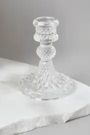 Metallic Taper Glass Candle Holder
