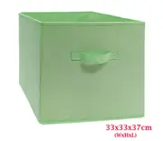 Kids Foldable Storage Book Case Fabric Cube Organizer Box - Large_Green