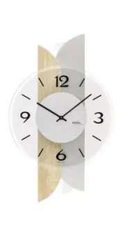 Modern wall clock with quartz movement from AMS AM W9667 NEW