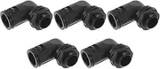 X AUTOHAUX M16x1.5 Cable Glands 13mm / 0.51" 90 Degree Bellows Joint PA6 Nylon Black 5 Pcs