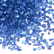 200g Crushed Glass Chips 2-4mm Irregular Broken Sprinkles Glass, Navy Blue