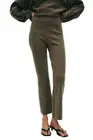 White + Warren organic cotton kick flare pants Dark Sage