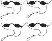 BAZEITFLOW 4Pcs Eye Patch Safety Goggles for Ipl UV LED Black Eye Protection for Cosmetic Procedures and Tanning