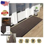 Versatile 72x24 Heavy Duty Doormat with Non-Slip Backing - Easy Clean Brown Mat