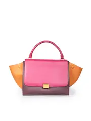 Tricolour Leather Trapeze Bag