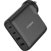 [78-81355] 100W Four Port USB-C Type I PD Fast GaN Wall Charger Black, Dual USB-C