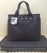 在飛比找Yahoo!奇摩拍賣優惠-小Z代購#LeSportsac 黑底點點 媽媽包媽咪包手提單