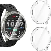 KIKISML 2 PCS Screen Protectors Compatible with Amazfit Active 2, Full Protective Ultra Slim Soft TPU Case Cover Compatible with Amazfit Active 2 (Clear, Clear)