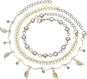 [Tummy Tub] Bracelets,Bracelet Jewellery,Anklet String Charm,Solar System Bracelet Beach with Personalized Feet Anklets Jewelry Filled Women's Gift Anklets Anklet Rose Quartz Bracelet (Color : Gold)