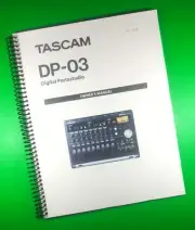Owners Manual for TASCAM DP-03 Digital Portastudio 92 Pages W/Clear Covers!