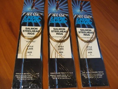 18 Eagle Claw 30" 12Lb Snelled StealHead-Salmon Rigs Sz 1 Bronze Fish Hook L559