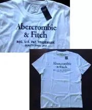 【New】Abercrombie & Fitch Men's【A&F 1892 TRADEMARK Logo Graphic Tee】White @Small