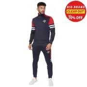 Crosshatch Ezra Mens Tracksuit Casual Comfort Two Piece Activewear Set Navy