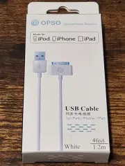 iPhone 4s Cable OPSO [Apple MFi Certified] 30 pin to USB Sync and Charging Cable