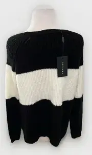 Decjuba Mona Black & White Colourblock Knitted Jumper-Casual-Comfy-NWT-Size M