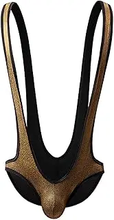 [Ctreela] Men's Borat Singlet Athletic Stretch Party Wear Supporters Sexy Mankini Unerwear Bulge Pouch V Sling Party Outfits