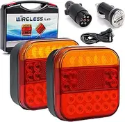 IP67 Waterproof Wireless Trailer Lights –Car led Trailer Light Wireless Magnetic Set, 2.4GHz Wireless Connection (100ft), Perfect for Trucks, Trailers, Boats, and RVs.