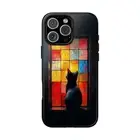 Black Cat Stained Glass Window - Phone Cover Case for iPhone | Galaxy | Pixel
