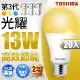 Toshiba東芝 第三代 光耀13W 高效能LED燈泡 日本設計(白光/自然光/黃光) 20入