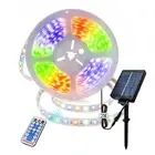 Solar LED Strip Lights Outdoor 16.4 Ft, 300 Led String Lights with Remote,8 L...