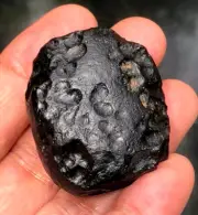 Fossil Meteorite Tektite Mineral Natural Rock Origin Stone Rough Black Thai 29 g