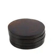 4pc Maine & Crawford Atlas Tobacco 10cm Resin Coaster Set Round - Amber