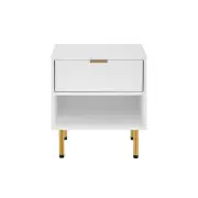 Christian Bedside Nightstand Side Table - White - White