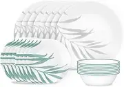 [CORELLE] Solar Print Dinnerware Set, 18 Piece, 6 x 26cm Dinner Plate, 6 x 17cm Side Plate, 4 x 532mL Soup/Cereal Bowl