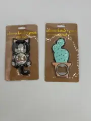 Silicone Bottle Opener Kitty Cat Shaped & Cactus Shape NIP