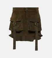 [Blumarine] Blumarine Velvet cargo miniskirt AU 12 green