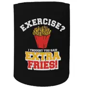 Alcohol Food Stubby Holder - Extra Fries Exercise Fitness - Funny Novelty Birthday Gift Joke Beer Can Bottle