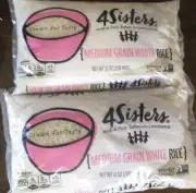 (LOT of 2) 4Sisters Medium Grain White Rice, 32oz per bag, BEST BY 1/2026