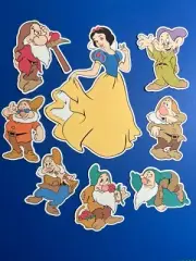 Snow White Die Cuts - Snow White & 7 Dwarfs, 8 pcs PRINTED, Scrapbooking, Cards