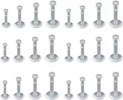 [HARY] 24PCS Clear Nose Studs & Lip Piercing Jewellery - 16G Labret Studs, Clear Earrings for Medusa/Helix, Lip Bars for Bottom Lip (6-12mm)
