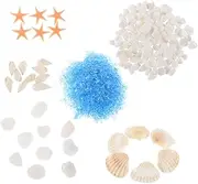 ROMISBABA DIY Beach Decor Kit 1 Set Pack Epoxy Resin Crafts Turtle Shell Sea Glass Beach Decor for Home Office
