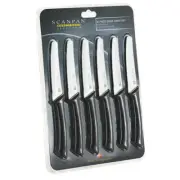 Scanpan Spectrum 6pc Serrated Steak Knife Set 6 Piece Knives | Black
