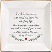XJF Mother of The Bride, Mother of The Groom Ceramic Ring Dish Decorative Trinket Plate…, Ceramic