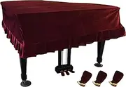 [NKTM] Pleuche Grand Piano Cover Bordered Dust Protective Cover Cloth