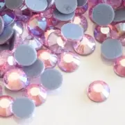 SS16, SS20 DMC Light Pink AB Hotfix Glass Crystal Flatback Rhinestones Iron-on