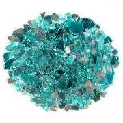 MSI Pebbles Fire Glass 20lbs (.25cu.ft) In-Outdoor Fiberglass Piedra Aqua Blue