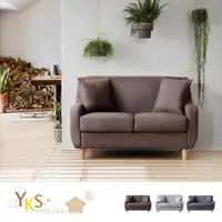 在飛比找momo購物網優惠-【YKSHOUSE】加藤二人座獨立筒布沙發(三色可選)