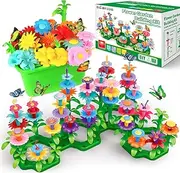 SpringFlower Gifts Toys for Girls 3 4 5 6 7 Years Old, Flower Garden Building Kit with Storage case,Educational STEM Toy and Preschool Garden Play Set for Toddlers, 148pcs