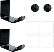 2 Set Headphone Stand Headphone Holder, Headphone Hook Headphone Wall Mount, Black Under Desk Headphone Hanger Gaming Headset Stand Desk Accessories (2)