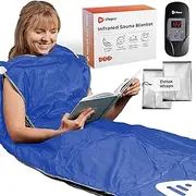 LifePro Sauna Blanket for Detoxification - Portable Far Infrared Sauna for Home Detox Calm Your Body and Mind (Regular Blue)