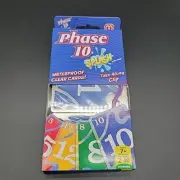 Phase 10 Splash New 2016 Mattel Card Game Waterproof Clear Cards Belt Clip