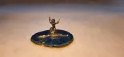 Gold Prospecting Scene - Miner, Sluice Box,Quartz Rock, Gold Leafing (POA473)