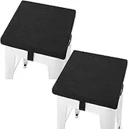 Tromlycs Bar Stool Cushion Square 12x12 Chair Seat Cushion Set of 2 Textured Barstool Pad with Ties 12 inch Black