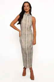 [PUP63] Gabie Midi Dress - Olive XS olive