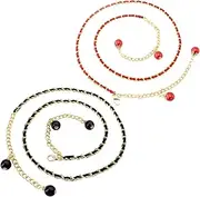 [Holibanna] 2 Pcs Lady Dress Belt Women Waist Chain Pearl Clothing Ornament Elegant Waist Belt for Beach Party Stylish Outfits